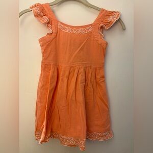 Janie and Jack Coral Ruffled Dress with Embroidered and Bow Details